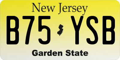 NJ license plate B75YSB
