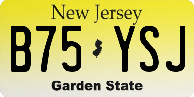NJ license plate B75YSJ