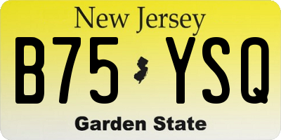 NJ license plate B75YSQ