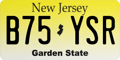 NJ license plate B75YSR