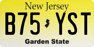 NJ license plate B75YST