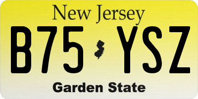 NJ license plate B75YSZ