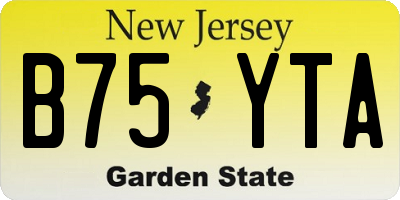 NJ license plate B75YTA