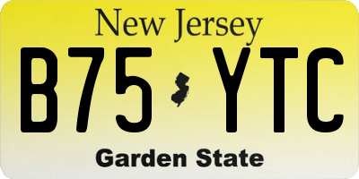 NJ license plate B75YTC