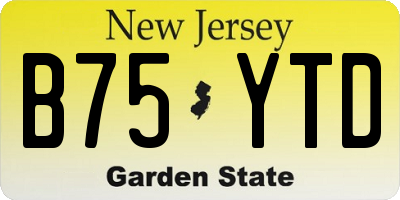 NJ license plate B75YTD