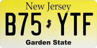 NJ license plate B75YTF