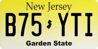 NJ license plate B75YTI