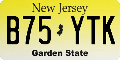 NJ license plate B75YTK