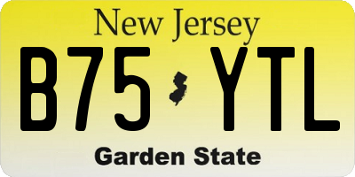 NJ license plate B75YTL