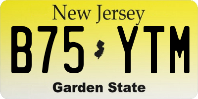 NJ license plate B75YTM