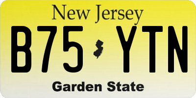 NJ license plate B75YTN