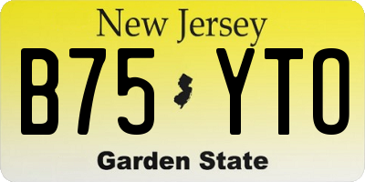 NJ license plate B75YTO