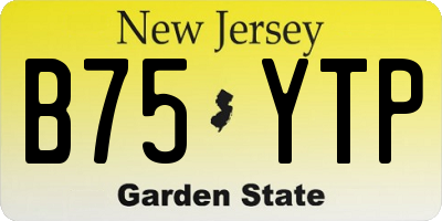 NJ license plate B75YTP