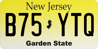 NJ license plate B75YTQ