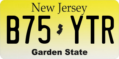 NJ license plate B75YTR