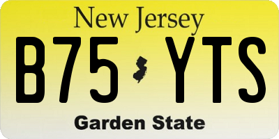 NJ license plate B75YTS