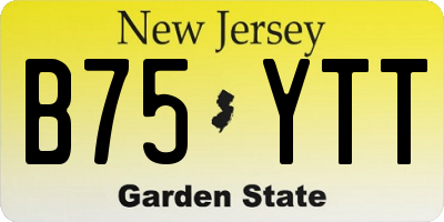 NJ license plate B75YTT