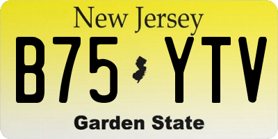 NJ license plate B75YTV