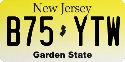 NJ license plate B75YTW