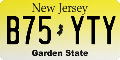 NJ license plate B75YTY