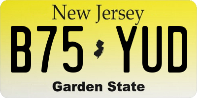 NJ license plate B75YUD