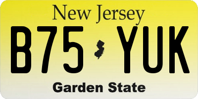NJ license plate B75YUK