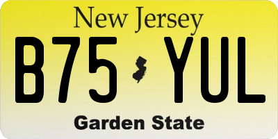 NJ license plate B75YUL