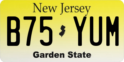 NJ license plate B75YUM