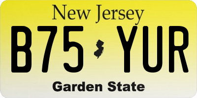 NJ license plate B75YUR