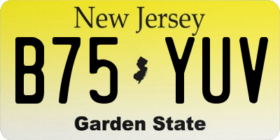 NJ license plate B75YUV