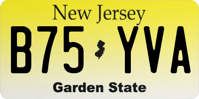 NJ license plate B75YVA