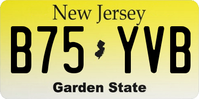 NJ license plate B75YVB