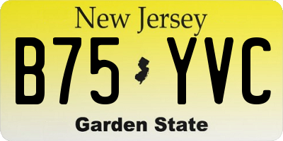 NJ license plate B75YVC