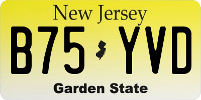 NJ license plate B75YVD
