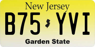 NJ license plate B75YVI