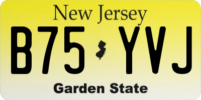 NJ license plate B75YVJ