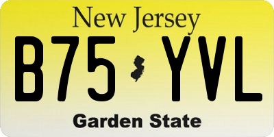 NJ license plate B75YVL