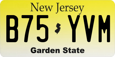 NJ license plate B75YVM