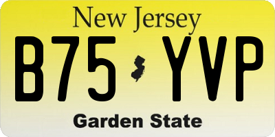 NJ license plate B75YVP