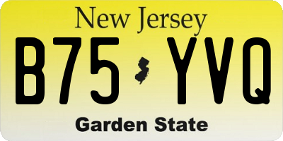 NJ license plate B75YVQ