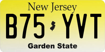 NJ license plate B75YVT