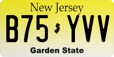 NJ license plate B75YVV
