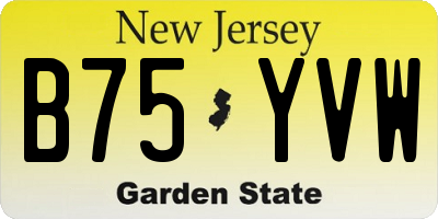 NJ license plate B75YVW