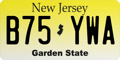 NJ license plate B75YWA