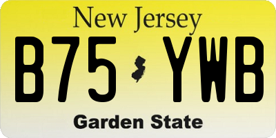 NJ license plate B75YWB