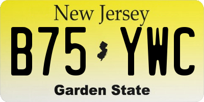 NJ license plate B75YWC