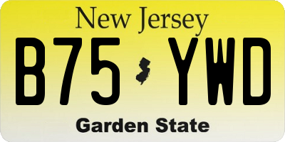 NJ license plate B75YWD