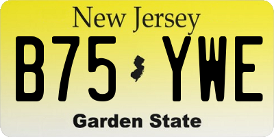 NJ license plate B75YWE