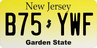 NJ license plate B75YWF