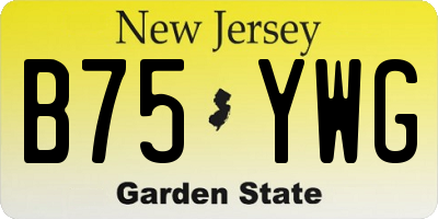 NJ license plate B75YWG